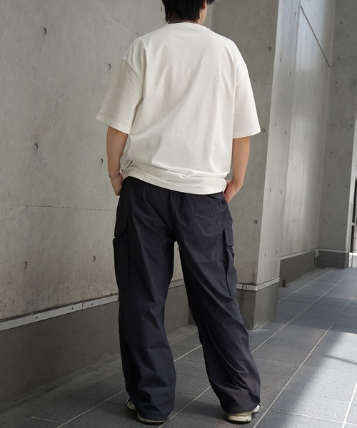 kolor 25SS カーゴパンツ 25SS ビッグポケット 裾ドロスト ワイドシルエット ポリメッシュ