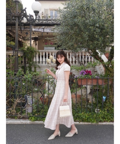 Her lip to(ハーリップトゥー)の「Annecy Belted Dress(ワンピース・レディース・ピンク系/サックスブルー/ベージュ/ネイビー・S/M)」の16枚目の写真