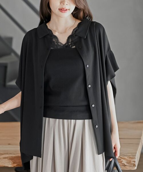 rps（アールピーエス）の「ペアスキンワイドブラウス（シャツ/ブラウス・レディース・チャコールグレー/ライトグレー/ブラック・フリー）」の2枚目の写真