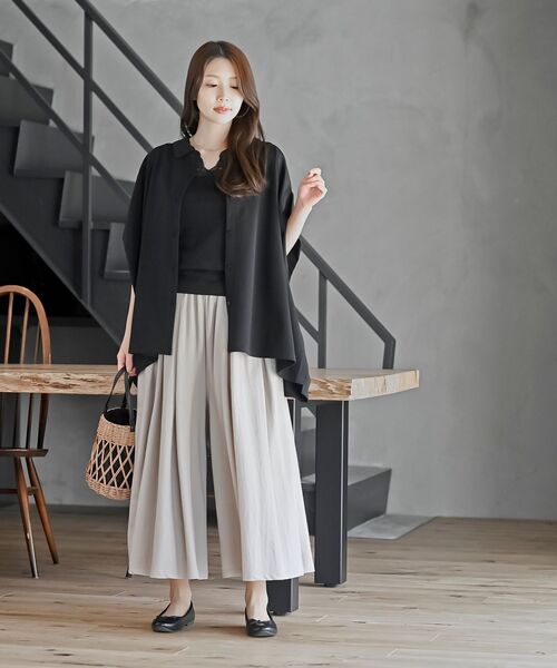 rps（アールピーエス）の「ペアスキンワイドブラウス（シャツ/ブラウス・レディース・チャコールグレー/ライトグレー/ブラック・フリー）」の9枚目の写真