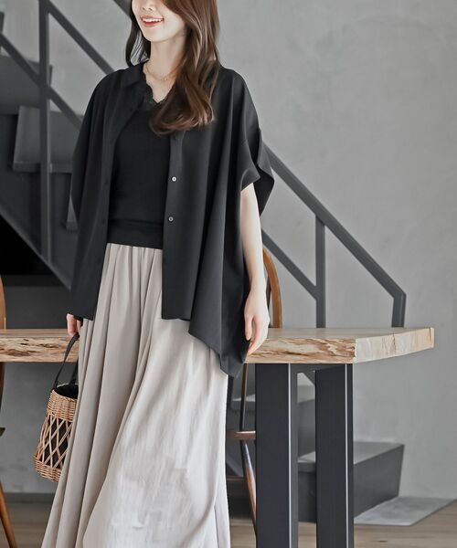 rps（アールピーエス）の「ペアスキンワイドブラウス（シャツ/ブラウス・レディース・チャコールグレー/ライトグレー/ブラック・フリー）」の10枚目の写真