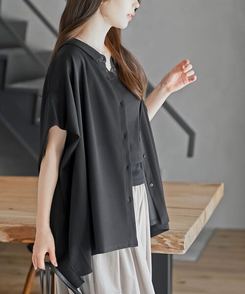 rps（アールピーエス）の「ペアスキンワイドブラウス（シャツ/ブラウス・レディース・チャコールグレー/ライトグレー/ブラック・フリー）」の16枚目の写真