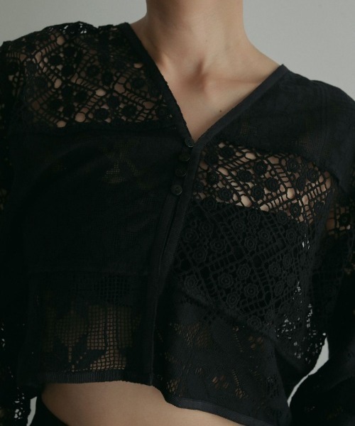 anuke（アンヌーク）の「anuke Patchwork Lace Cardigan（カーディガン