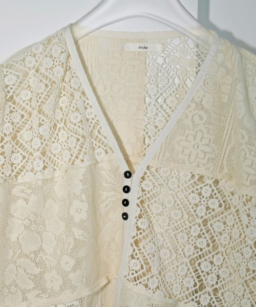anuke（アンヌーク）の「anuke Patchwork Lace Cardigan（カーディガン