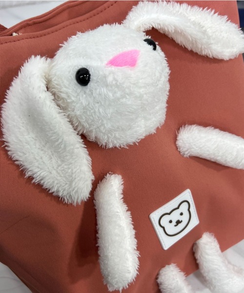 セール】うさぎぬいぐるみ付きショルダートート（トートバッグ