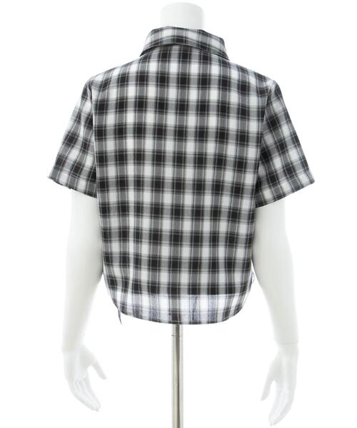 INGNI(イング)の「フロントジップチェック柄ドロスト半袖シャツ(シャツ/ブラウス・レディース・ホワイト系その他2/ネイビー系1・M)」の5枚目の写真