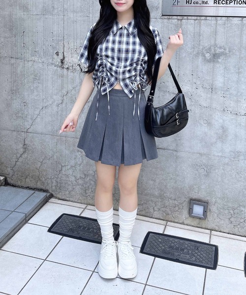 INGNI(イング)の「フロントジップチェック柄ドロスト半袖シャツ(シャツ/ブラウス・レディース・ホワイト系その他2/ネイビー系1・M)」の19枚目の写真