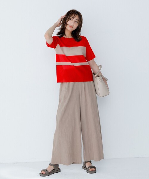 uncrave(アンクレイヴ)の「コットンリネンボイル ワイドパンツ(その他パンツ・レディース・ブラック系/ベージュ系/ホワイト系・2/1/0)」の22枚目の写真
