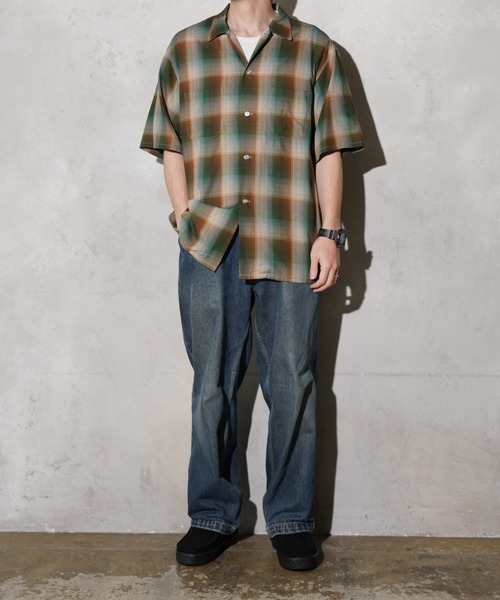 TOWNCRAFT / 60S OMBRE PLAID RAYON S/S SHIRT MADE IN JAPAN
