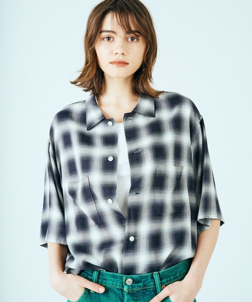 TOWNCRAFT / 60S OMBRE PLAID RAYON S/S SHIRT MADE IN JAPAN