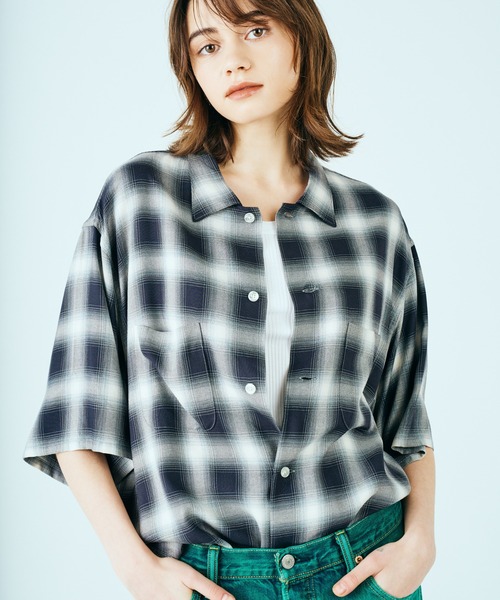 TOWNCRAFT / 60S OMBRE PLAID RAYON S/S SHIRT MADE IN JAPAN オンブレ