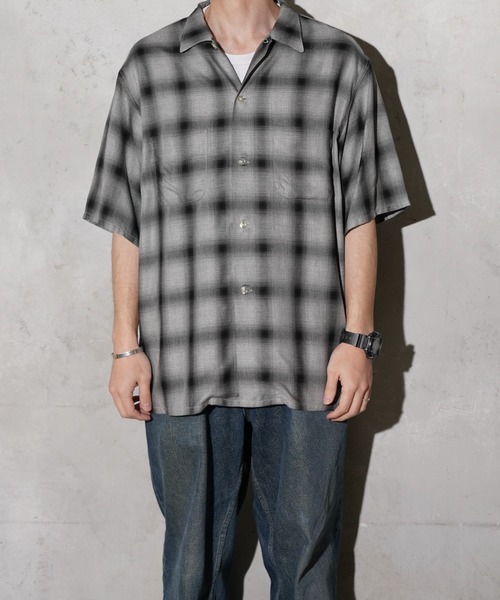 TOWNCRAFT / 60S OMBRE PLAID RAYON S/S SHIRT MADE IN JAPAN オンブレ