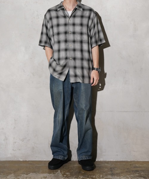 TOWNCRAFT / 60S OMBRE PLAID RAYON S/S SHIRT MADE IN JAPAN オンブレ
