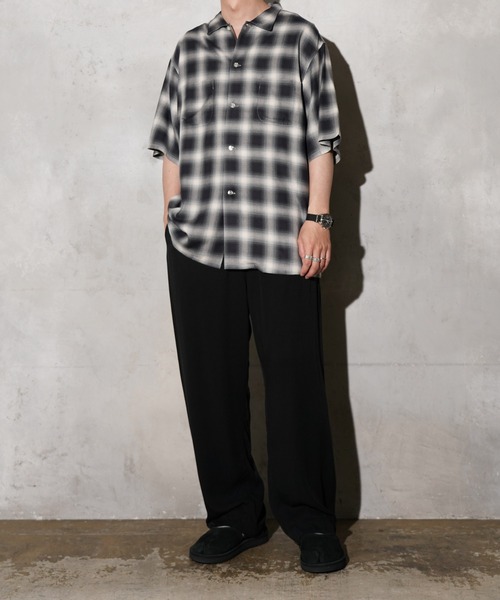 TOWNCRAFT / 60S OMBRE PLAID RAYON S/S SHIRT MADE IN JAPAN オンブレ