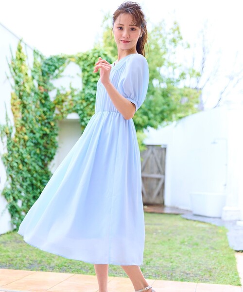 新作セール!   パフスリーブ 美ライン ワンピース 楽天市場】花柄ワンピ パフスリーブ 花柄 ワンピース Aライン
