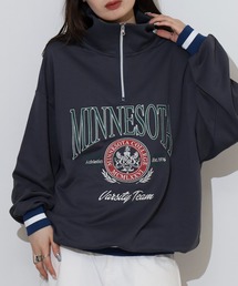 spiritoso MINNESOTAハーフジップビッグスウェットトレーナー