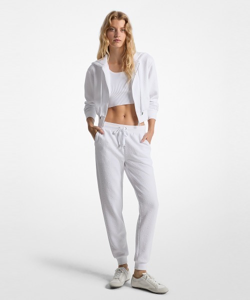 MICHAEL KORS(マイケルコース)の「MK CHARM ジャカード クラシック ジョガーパンツ(その他パンツ・レディース・ホワイト・L/M/XS/S/XL)」の1枚目の写真