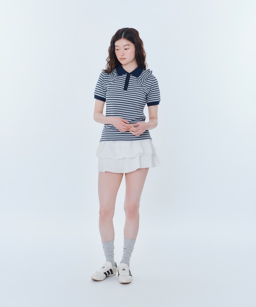 FCMM(エフシーエムエム)の「【日本限定】BORDER POLO SHIRT / ボーダーポロシャツ(ポロシャツ・レディース・ピンク/ライトグレー/ブラック/ネイビー・SMALL/MEDIUM)」の15枚目の写真