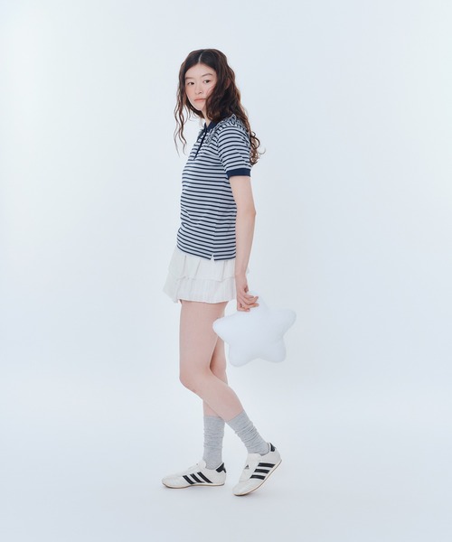 FCMM(エフシーエムエム)の「【日本限定】BORDER POLO SHIRT / ボーダーポロシャツ(ポロシャツ・レディース・ピンク/ライトグレー/ブラック/ネイビー・SMALL/MEDIUM)」の18枚目の写真