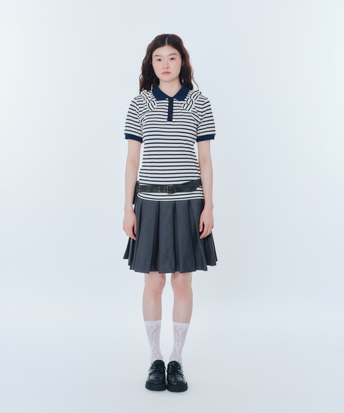 FCMM(エフシーエムエム)の「【日本限定】BORDER POLO SHIRT / ボーダーポロシャツ(ポロシャツ・レディース・ピンク/ライトグレー/ブラック/ネイビー・SMALL/MEDIUM)」の21枚目の写真