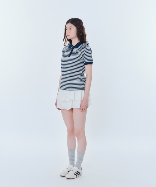 FCMM(エフシーエムエム)の「【日本限定】BORDER POLO SHIRT / ボーダーポロシャツ(ポロシャツ・レディース・ピンク/ライトグレー/ブラック/ネイビー・SMALL/MEDIUM)」の17枚目の写真