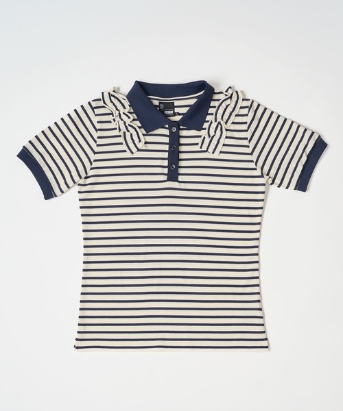 FCMM(エフシーエムエム)の「【日本限定】BORDER POLO SHIRT / ボーダーポロシャツ(ポロシャツ・レディース・ピンク/ライトグレー/ブラック/ネイビー・SMALL/MEDIUM)」の6枚目の写真