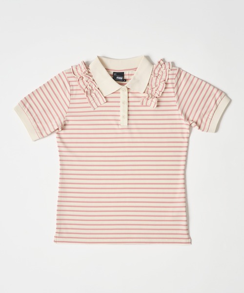 FCMM(エフシーエムエム)の「【日本限定】BORDER POLO SHIRT / ボーダーポロシャツ(ポロシャツ・レディース・ピンク/ライトグレー/ブラック/ネイビー・SMALL/MEDIUM)」の7枚目の写真