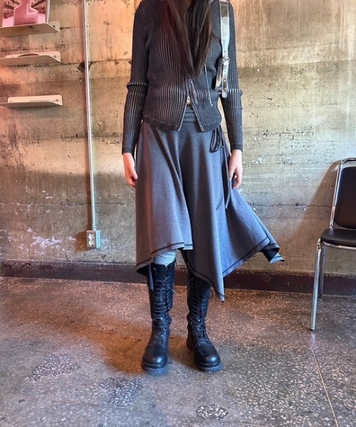 ipugo(イプゴ)の「ipugo/イプゴ 2WAYアシンメトリー スカート ワンピース(スカート・レディース・チャコール/ブラウン・FREE)」の18枚目の写真