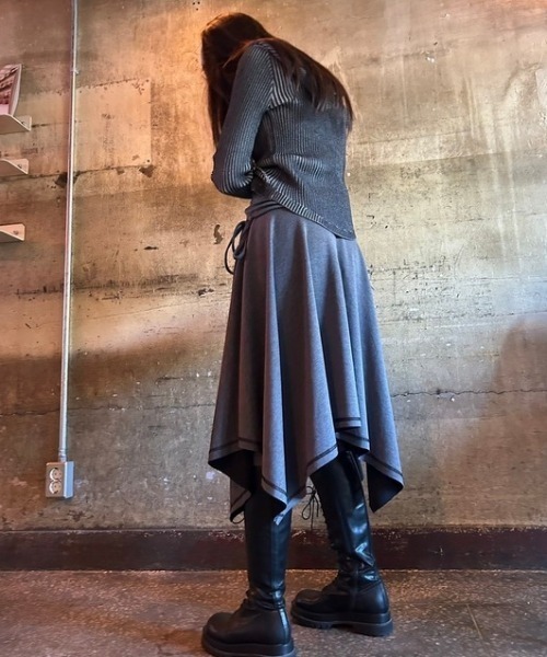 ipugo(イプゴ)の「ipugo/イプゴ 2WAYアシンメトリー スカート ワンピース(スカート・レディース・チャコール/ブラウン・FREE)」の20枚目の写真