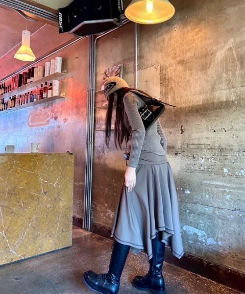 ipugo(イプゴ)の「ipugo/イプゴ 2WAYアシンメトリー スカート ワンピース(スカート・レディース・チャコール/ブラウン・FREE)」の13枚目の写真