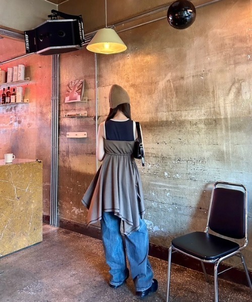 ipugo(イプゴ)の「ipugo/イプゴ 2WAYアシンメトリー スカート ワンピース(スカート・レディース・チャコール/ブラウン・FREE)」の14枚目の写真