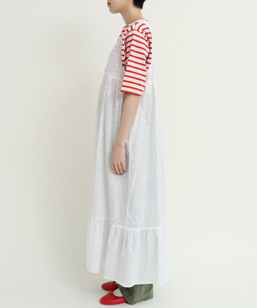 Dot＆Stripes CHILD WOMAN（ドットアンドストライプス　チャイルドウーマン）の「☆からみジャカード ノースリーブワンピース（ワンピース・レディース・ホワイト/レッド・FREE）」の13枚目の写真