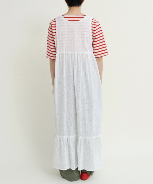 Dot＆Stripes CHILD WOMAN（ドットアンドストライプス　チャイルドウーマン）の「☆からみジャカード ノースリーブワンピース（ワンピース・レディース・ホワイト/レッド・FREE）」の14枚目の写真