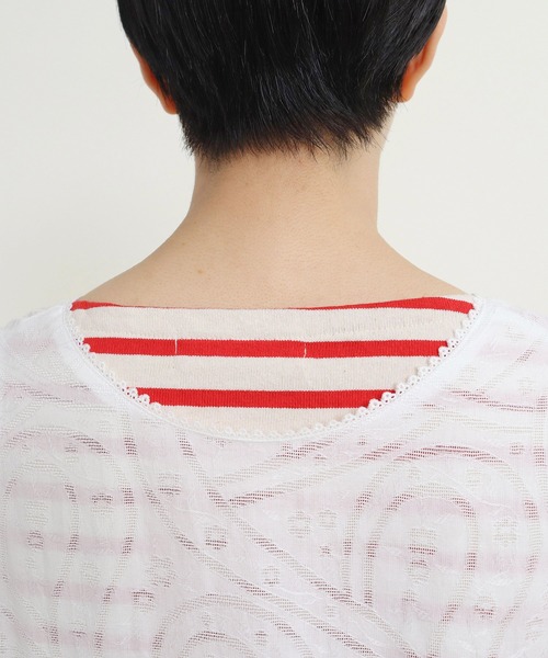 Dot＆Stripes CHILD WOMAN（ドットアンドストライプス　チャイルドウーマン）の「☆からみジャカード ノースリーブワンピース（ワンピース・レディース・ホワイト/レッド・FREE）」の16枚目の写真