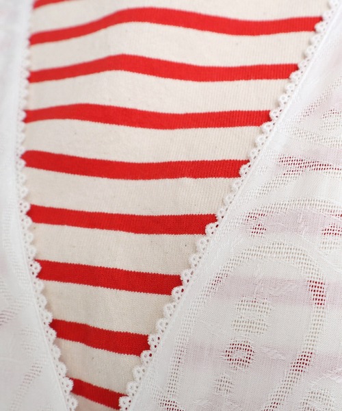Dot＆Stripes CHILD WOMAN（ドットアンドストライプス　チャイルドウーマン）の「☆からみジャカード ノースリーブワンピース（ワンピース・レディース・ホワイト/レッド・FREE）」の19枚目の写真