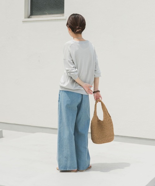 URBAN RESEARCH DOORS（アーバンリサーチドアーズ）の「『UR TECH ひやサラクール』リネン混Vネックショートカーディガン（カーディガン/ボレロ・レディース・ブルー/ライトグレー/ブラック・MEDIUM）」の21枚目の写真