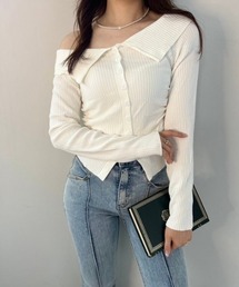 tシャツ ipugo/イプゴ 2WAYオフショルリブトップス レディース ipugo tシャツ ipugo/イプゴ 2WAYオフショルリブトップス