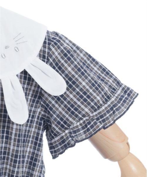axes femme(アクシーズファム)の「うさぎ襟サマーチェックワンピース(ワンピース・キッズ・サックスブルー/ネイビー・MEDIUM/LARGE/X-LARGE)」の20枚目の写真