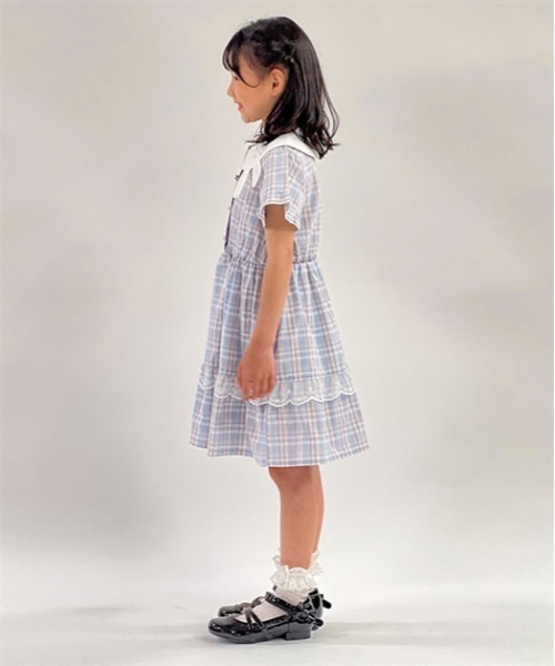 axes femme(アクシーズファム)の「うさぎ襟サマーチェックワンピース(ワンピース・キッズ・サックスブルー/ネイビー・MEDIUM/LARGE/X-LARGE)」の22枚目の写真