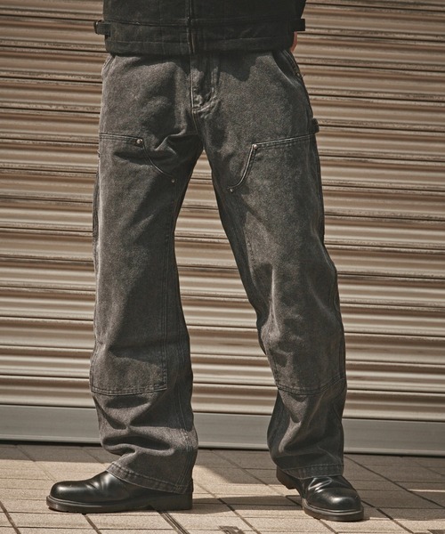 セール】ヴィンテージ 加工 ダブルニー ペインターデニムパンツ