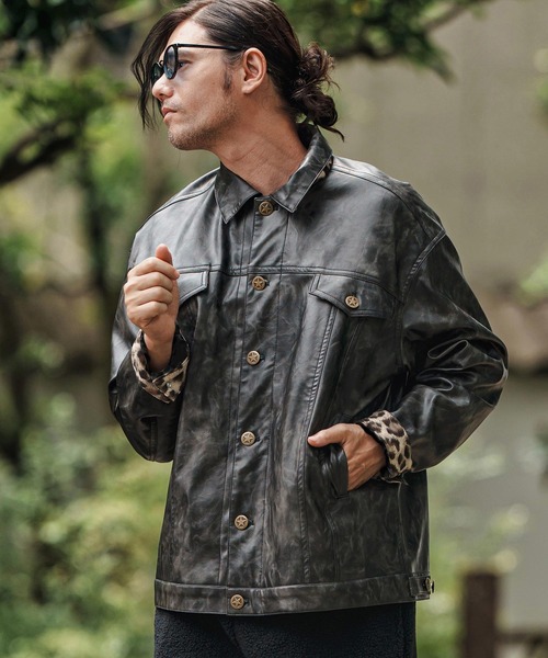 トラッカージャケット 3rd レザージャケット ショート丈 レザー