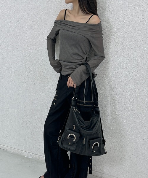 LA VORAGINE(ラ ヴォラジネ)の「多機能トートバッグ(ショルダー/リュック)(ショルダーバッグ・レディース・ブラック/ホワイト/シルバー/ブラウン・FREE)」の14枚目の写真