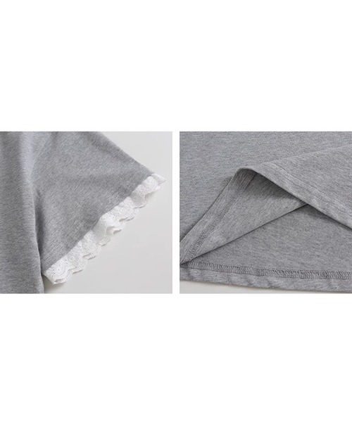 セール】グラフィックプリント レースカフ Tシャツ FX25S366