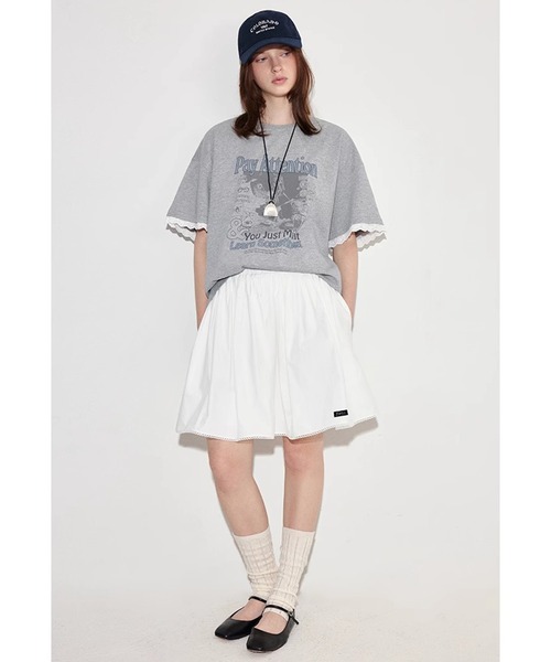 Fano Studios（ファノ ストゥディオズ）の「グラフィックプリント レースカフ  Tシャツ FX25S366【Fano Studios】（Tシャツ/カットソー・レディース・グレー・L/M/S）」の7枚目の写真