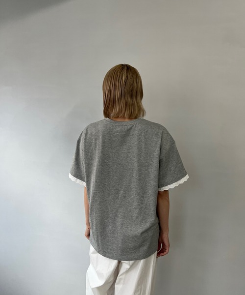 Fano Studios（ファノ ストゥディオズ）の「グラフィックプリント レースカフ  Tシャツ FX25S366【Fano Studios】（Tシャツ/カットソー・レディース・グレー・L/M/S）」の15枚目の写真
