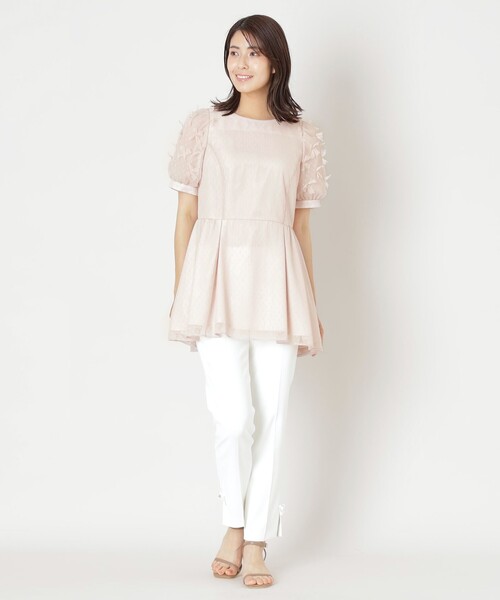 tobechic トゥービーシック リボンが可愛いチュニックsize42 リボンチュール チュニックブラウス（シャツ/ブラウス）｜TO BE