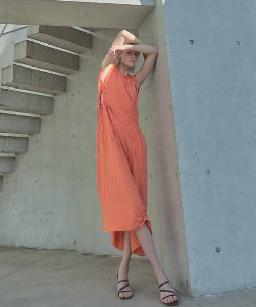 Muel Chic(ミュエルシック)の「Arbon onepiece アーボンワンピース(ワンピース・レディース・ブラック/オレンジ/ホワイト・MEDIUM/SMALL)」の22枚目の写真