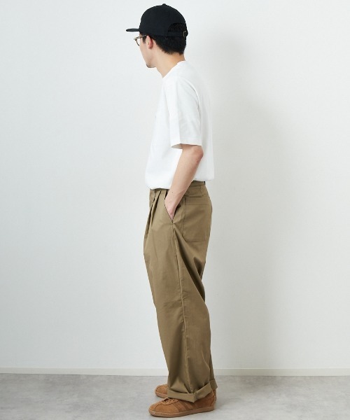 STILL BY HAND スティルバイハンド ワイドストレートパンツ カーキ セール】[STILL BY HAND/スティルバイハンド] 別注 中太