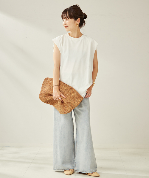 【美品/24SS】プラージュ　Plage　Peachシャツ　ブラウス　レーヨン セール】Peach Big Tank（Tシャツ/カットソー）｜Plage