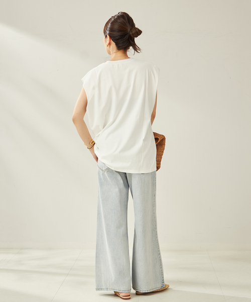 Plage◆半袖カットソー/--/コットン/BEG/無地 Plage - Plage プラージュ Tシャツ・カットソー S 白 【古着